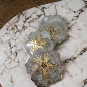 Set of 4 Handmade Resin Floral Coasters